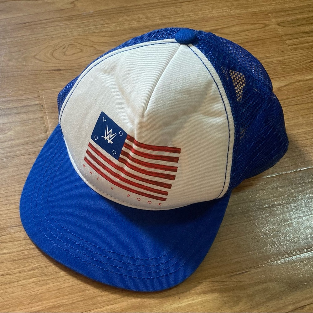 RETRO WWE x ROOK Foam American Flag Mesh Trucker Snapback Cap Adjustable Hat